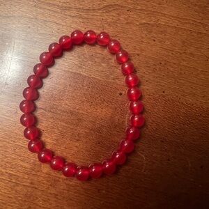 Red Jade Bead Bracelet